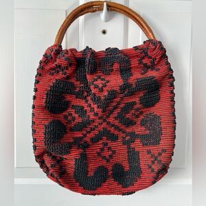 Stylish Vintage Woven Handbag (Rug or Carpet Bag)